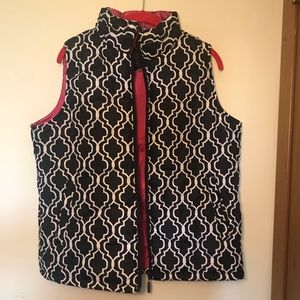 Black white and pink vest.